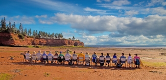 People sitting at a beach 